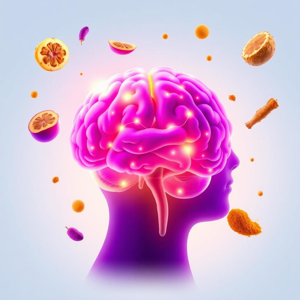 Illustration of a healthy brain supported by VertiAid Healthy Brain Function ingredients